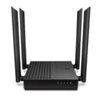 TP-Link Archer C64 AC1200 Dual-Band Gigabit Wi-Fi Router, Wireless Speed up to 1200 Mbps, 4??LAN Ports, 1.2 GHz CPU, Advanced Security with WPA3, MU-MIMO, Beamforming, Black